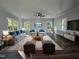 Bright living room with large windows, hardwood floors, neutral furniture and decor, and a ceiling fan at 2710 - A Mansfield Ave, Durham, NC 27703