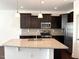 Modern kitchen with stainless steel appliances, granite countertops, and dark cabinets, offering style and functionality at 140 Token House Rd, Durham, NC 27703