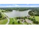 Stunning aerial view of waterfront property with mature trees and meticulously maintained landscaping at 280 Forest Bridge Rd, Franklinton, NC 27525