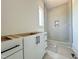 This bathroom features a modern vanity with black hardware and a tiled walk-in shower at 280 Forest Bridge Rd, Franklinton, NC 27525