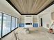 Spacious living room with modern inset ceiling, fireplace, and sliding glass doors at 280 Forest Bridge Rd, Franklinton, NC 27525