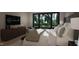 Relaxing main bedroom features a view through a large window and sitting area at 280 Forest Bridge Rd, Franklinton, NC 27525