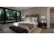 Bright bedroom offers a serene view from its large picture window at 280 Forest Bridge Rd, Franklinton, NC 27525