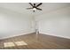 Bedroom with ceiling fan and hardwood floors at 233 Surles Rd, Benson, NC 27504