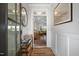 Elegant entryway featuring wood floors and decorative accents at 33 Macy Cir, Wendell, NC 27591