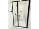 Shower stall featuring sleek black frame and marble-look tile at 40 Sunrise Ct, Spring Hope, NC 27882