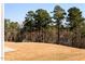 Spacious backyard with grass lawn, tall trees, and partial view of the exterior of the home at 70 Little Creek Dr, Lillington, NC 27546