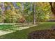 Spacious backyard with mature trees and landscaping at 413 Chadwick Ln, Efland, NC 27243