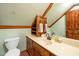 Bathroom with vanity, sink, and built-in shelving at 7925 S Highway 55, Willow Springs, NC 27592
