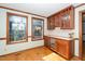 Built-in wet bar with wine rack, granite countertop and mini-fridge at 7925 S Highway 55, Willow Springs, NC 27592