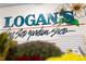 Exterior wall with a painted sign that reads Logan's one stop garden shop with colorful flower graphics at 10 Seawell Ave # 102, Raleigh, NC 27601