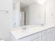 Bathroom features a double sink vanity with a large mirror and new fixtures at 305 Little Creek Dr, Lillington, NC 27546