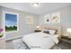 Cozy bedroom featuring a comfortable bed and a window with a lush backyard view at 34 Macy Cir, Wendell, NC 27591