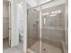 Modern bathroom with glass shower and toilet to the side at 624 Gainer Dr # 17, Raleigh, NC 27610