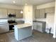 Modern kitchen features stainless appliances, an island, granite counters and gray cabinets at 158 Citizens Ct # 32, Four Oaks, NC 27524
