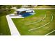 Aerial view of a pavilion surrounded by lawn and walkway at 1425 Patchings Ln, Knightdale, NC 27545