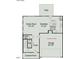 Floorplan of first floor with kitchen, breakfast, living room, foyer, and garage at 180 Deodora Ln, Cameron, NC 28326