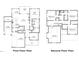 Detailed floor plans showcasing the layout of the first and second floors including room dimensions at 8624 Dukes Lake Rd, Zebulon, NC 27597