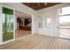 View from screened porch into house and kitchen at 8624 Dukes Lake Rd, Zebulon, NC 27597