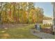 Spacious backyard with mature trees provides shade and is perfect for outdoor activities at 140 Norwell Ln, Pittsboro, NC 27312