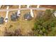 Birds eye view of similar homes showcasing their proximity and landscaping in an established community at 25 Basil Ct, Franklinton, NC 27525