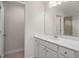 Bathroom with vanity, single sink and linen closet at 65 Wild Turkey Way Way, Lillington, NC 27546