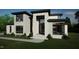 Contemporary home boasting a stone facade, black trim windows, and professional landscaping at 216 Dartmouth Rd, Raleigh, NC 27609
