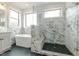 Bathroom with luxurious marble shower at 2401 Terri Creek N Dr # 08, Fuquay Varina, NC 27526