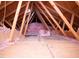View of attic rafters and insulation at 6220 Sweden Dr, Raleigh, NC 27612