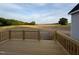 Expansive backyard view with new deck and wooden railing at 1665 S Old Carriage Rd, Rocky Mount, NC 27804