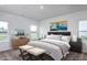 Well-lit bedroom featuring modern decor, plush bedding, and stylish artwork at 11360 International Dr, Middlesex, NC 27557