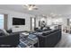 Bright and airy living room featuring modern furnishings and neutral color palette at 11360 International Dr, Middlesex, NC 27557