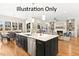 Modern kitchen with large island and open layout at 2408 Toll Mill Ct, Raleigh, NC 27606