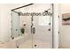 Large walk-in shower with glass enclosure and built-in seat at 2408 Toll Mill Ct, Raleigh, NC 27606