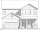 Front elevation of a two-story home, highlighting the garage and covered entry at 409 Marthas View Way, Wake Forest, NC 27587