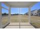 Back screened porch offering peaceful views of the grassy backyard at 77 Buckhorn Branch Park # 174, Clayton, NC 27520