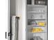 Bathroom shelves with towels and toiletries, offering functional storage space at 807 W Trinity Ave # 220, Durham, NC 27701