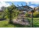 Inviting picnic area with a wooden pergola structure, perfect for outdoor enjoyment at 807 W Trinity Ave # 220, Durham, NC 27701