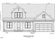 Architectural drawing of a two-story home with a two-car garage at 6040 Scalybark Road, Durham, NC 27712