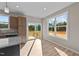 Modern kitchen with granite countertops and access to deck at 145 Brookhaven Dr, Spring Hope, NC 27882