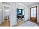 Bright entryway with powder room and home office at 149 Brandy Ml, Pittsboro, NC 27312
