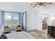 Main bedroom with sitting area and view of open fields at 149 Brandy Ml, Pittsboro, NC 27312