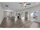 Open concept kitchen with island and access to living room at 811 Pryor St, Mebane, NC 27302