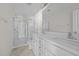 Modern bathroom with double vanity and walk-in shower at 813 Pryor St, Mebane, NC 27302