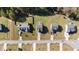 An aerial view showing the houses on the street at 251 Meadow Hills Dr, Four Oaks, NC 27524