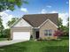 Brick home with a two-car garage and landscaped front yard at 55 Sawtooth Oak Ln, Youngsville, NC 27596