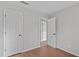 Bedroom includes a view to the hallway and closet at 610 Canyon Lake Cir, Morrisville, NC 27560