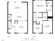 Detailed floor plan showcasing two floors, including living room, kitchen, bedrooms, and bathrooms at 610 Canyon Lake Cir, Morrisville, NC 27560