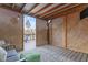 Covered porch with lattice privacy screen and view to backyard at 610 Canyon Lake Cir, Morrisville, NC 27560