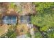 Aerial view of a charming house surrounded by lush greenery and trees at 320 Zollicoffer Ave, Henderson, NC 27536